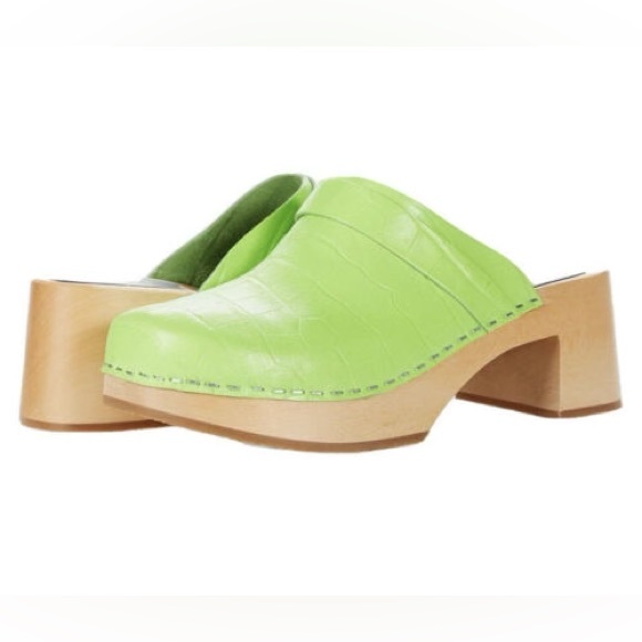 SWEDISH HASBEENS Dagny Apple Green Clogs Mules Size 40 sold out! - Picture 5 of 9